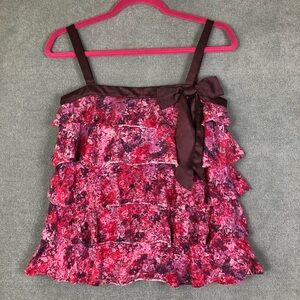 Ann Taylor LOFT tiered sleeveless ruffle tank size XS